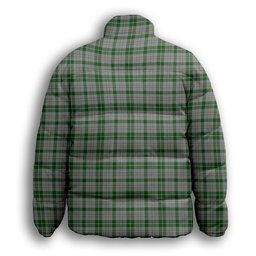 ScotsTee Shop Scottish MacGiboney Dress Premium Tartan Collar Down Jacket Winter White Duck Down Plaid