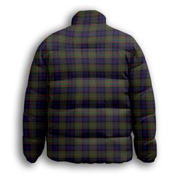 ScotsTee Shop Scottish MacLellan Premium Tartan Collar Down Jacket Winter White Duck Down Plaid