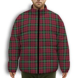ScotsTee Shop Scottish Kerr Modern Clan Premium Tartan Collar Down Jacket Winter White Duck Down Plaid
