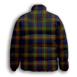 ScotsTee Shop Scottish MacLellan Modern SC Premium Tartan Collar Down Jacket Winter White Duck Down Plaid