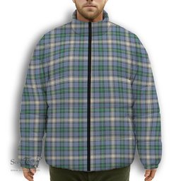 ScotsTee Shop Scottish MacDowall Ancient Premium Tartan Collar Down Jacket Winter White Duck Down Plaid