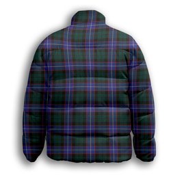 ScotsTee Shop Scottish Guthrie Modern Premium Tartan Collar Down Jacket Winter White Duck Down Plaid