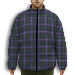 ScotsTee Shop Scottish Guthrie Modern Premium Tartan Collar Down Jacket Winter White Duck Down Plaid