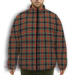 ScotsTee Shop Scottish Stewart High Stewards (Stewart Black) Premium Tartan Collar Down Jacket Winter White Duck Down Plaid