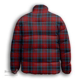 ScotsTee Shop Scottish Thompson 2 Premium Tartan Collar Down Jacket Winter White Duck Down Plaid