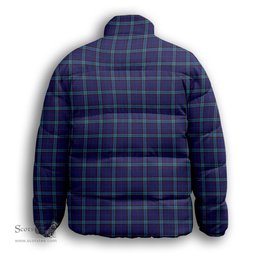 ScotsTee Shop Scottish Kircaldy Premium Tartan Collar Down Jacket Winter White Duck Down Plaid