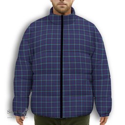 ScotsTee Shop Scottish Kircaldy Premium Tartan Collar Down Jacket Winter White Duck Down Plaid