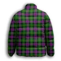 ScotsTee Shop Scottish Selkirk Premium Tartan Collar Down Jacket Winter White Duck Down Plaid