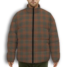 ScotsTee Shop Scottish MacDougall 1850 1 Premium Tartan Collar Down Jacket Winter White Duck Down Plaid
