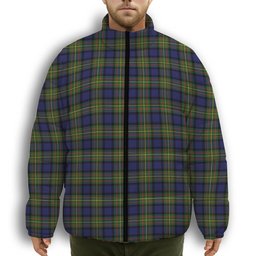 ScotsTee Shop Scottish MacLaren Modern Premium Tartan Collar Down Jacket Winter White Duck Down Plaid