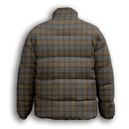 ScotsTee Shop Scottish Outlander 1 Premium Tartan Collar Down Jacket Winter White Duck Down Plaid