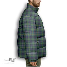 ScotsTee Shop Scottish Turnbull Hunting Modern Clan Premium Tartan Collar Down Jacket Winter White Duck Down Plaid