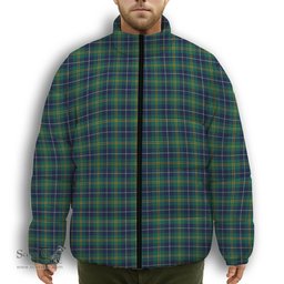 ScotsTee Shop Scottish Turnbull Hunting Modern Clan Premium Tartan Collar Down Jacket Winter White Duck Down Plaid