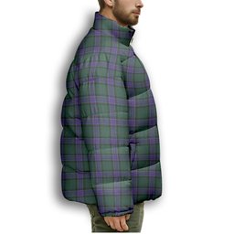 ScotsTee Shop Scottish Sinclair Hunting Modern Premium Tartan Collar Down Jacket Winter White Duck Down Plaid