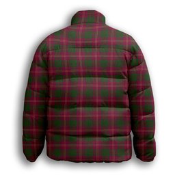 ScotsTee Shop Scottish Wasko Premium Tartan Collar Down Jacket Winter White Duck Down Plaid