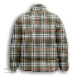 ScotsTee Shop Scottish McBean Dress Ancient Premium Tartan Collar Down Jacket Winter White Duck Down Plaid