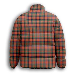 ScotsTee Shop Scottish Stewart Royal Ancient Premium Tartan Collar Down Jacket Winter White Duck Down Plaid