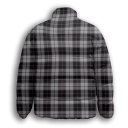 ScotsTee Shop Scottish MacPherson 4 Premium Tartan Collar Down Jacket Winter White Duck Down Plaid