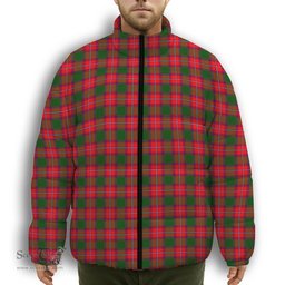 ScotsTee Shop Scottish Rattray Modern Premium Tartan Collar Down Jacket Winter White Duck Down Plaid