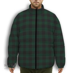 ScotsTee Shop Scottish Rob Roy Hunting Premium Tartan Collar Down Jacket Winter White Duck Down Plaid