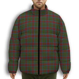 ScotsTee Shop Scottish Grant of Monymusk Premium Tartan Collar Down Jacket Winter White Duck Down Plaid