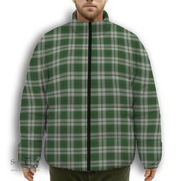 ScotsTee Shop Scottish Taylor Dress Premium Tartan Collar Down Jacket Winter White Duck Down Plaid