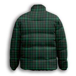 ScotsTee Shop Scottish Ross Hunting Modern Premium Tartan Collar Down Jacket Winter White Duck Down Plaid