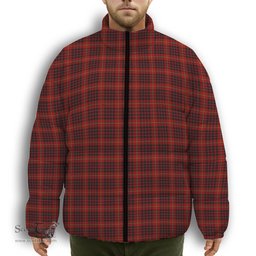ScotsTee Shop Scottish McDonald of Ardnamurchan Premium Tartan Collar Down Jacket Winter White Duck Down Plaid