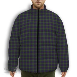 ScotsTee Shop Scottish Newman Premium Tartan Collar Down Jacket Winter White Duck Down Plaid