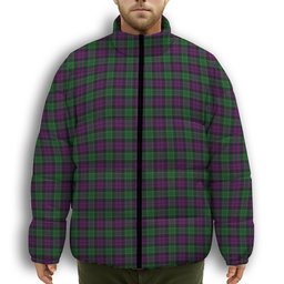 ScotsTee Shop Scottish Wilsons 150 Premium Tartan Collar Down Jacket Winter White Duck Down Plaid