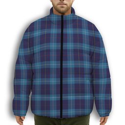 ScotsTee Shop Scottish McKerrell of Hillhouse Premium Tartan Collar Down Jacket Winter White Duck Down Plaid