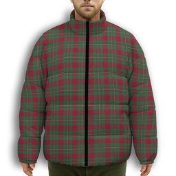 ScotsTee Shop Scottish Gregor of Cardney Modern Premium Tartan Collar Down Jacket Winter White Duck Down Plaid