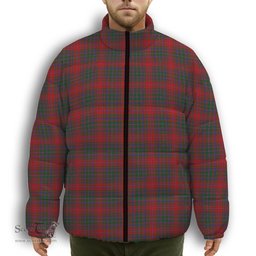 ScotsTee Shop Scottish MacDougall 1966 Premium Tartan Collar Down Jacket Winter White Duck Down Plaid