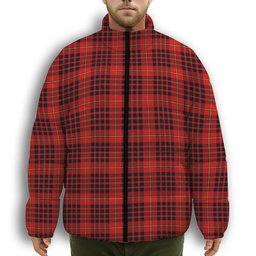ScotsTee Shop Scottish McDonald of Ardnamurchan Modern Premium Tartan Collar Down Jacket Winter White Duck Down Plaid