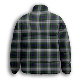 ScotsTee Shop Scottish Murray of Atholl Dress Premium Tartan Collar Down Jacket Winter White Duck Down Plaid