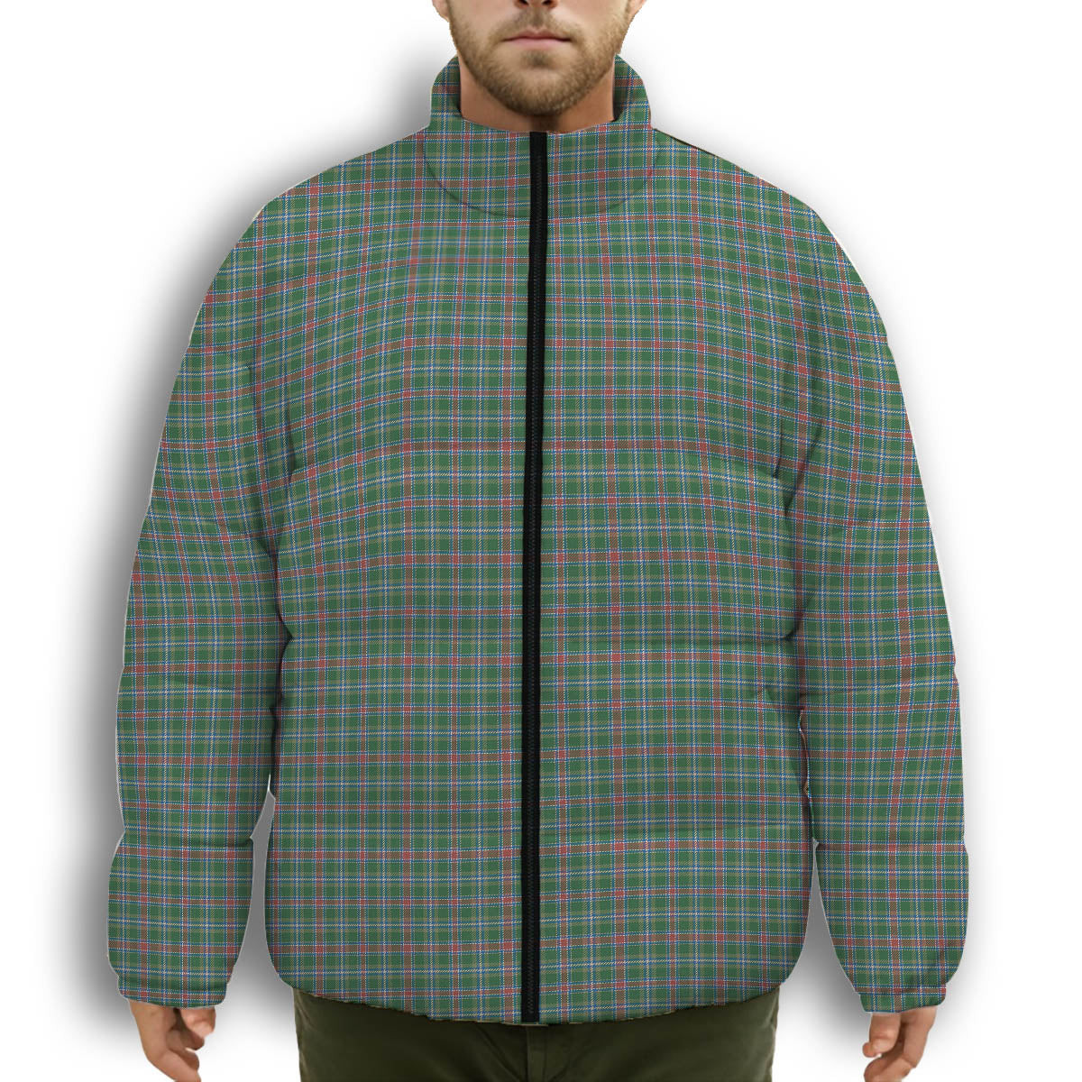 ScotsTee Shop Scottish Spens Fragment Ancient Clan Premium Tartan Collar Down Jacket Winter White Duck Down Plaid