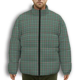 ScotsTee Shop Scottish Spens Fragment Ancient Clan Premium Tartan Collar Down Jacket Winter White Duck Down Plaid