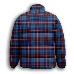 ScotsTee Shop Scottish Greer Premium Tartan Collar Down Jacket Winter White Duck Down Plaid