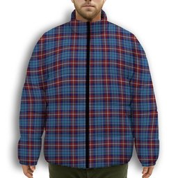 ScotsTee Shop Scottish Greer Premium Tartan Collar Down Jacket Winter White Duck Down Plaid
