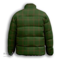 ScotsTee Shop Scottish Terry Premium Tartan Collar Down Jacket Winter White Duck Down Plaid