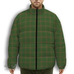 ScotsTee Shop Scottish Terry Premium Tartan Collar Down Jacket Winter White Duck Down Plaid