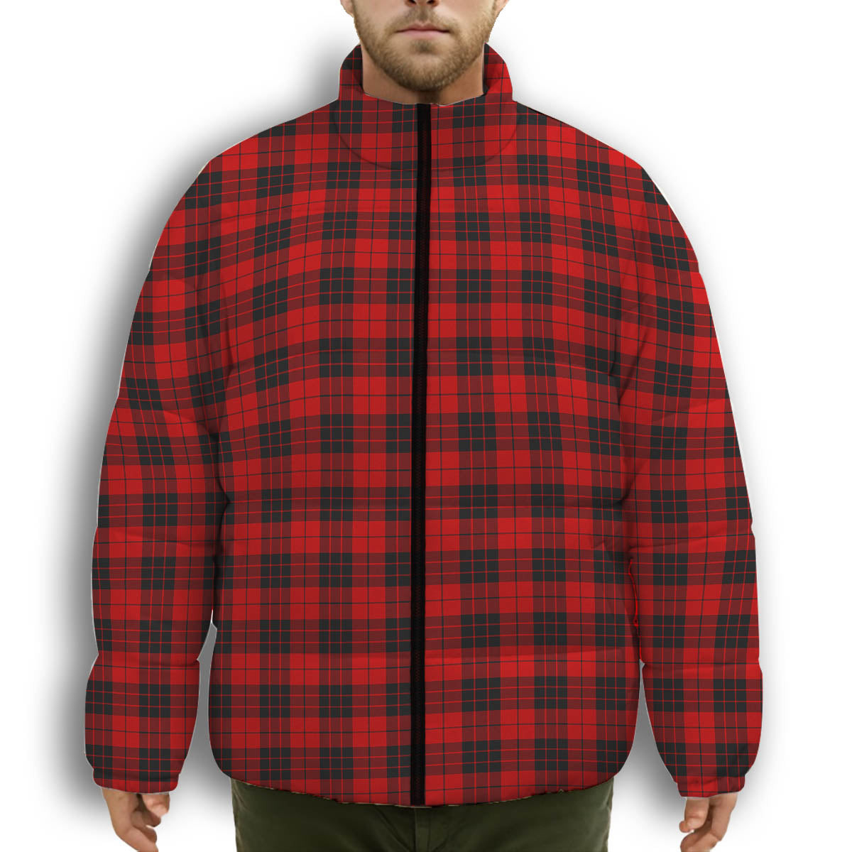 ScotsTee Shop Scottish MacLeod of Raasay SC Premium Tartan Collar Down Jacket Winter White Duck Down Plaid