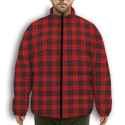 ScotsTee Shop Scottish MacLeod of Raasay SC Premium Tartan Collar Down Jacket Winter White Duck Down Plaid