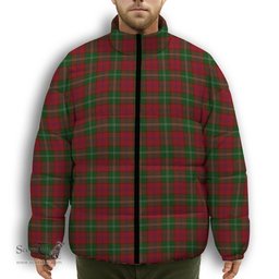 ScotsTee Shop Scottish Leckie Premium Tartan Collar Down Jacket Winter White Duck Down Plaid