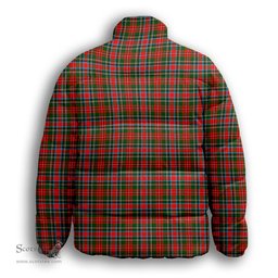 ScotsTee Shop Scottish Stewart Royal Modern Premium Tartan Collar Down Jacket Winter White Duck Down Plaid