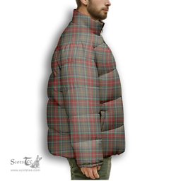ScotsTee Shop Scottish Muirhead Hunting Modern Premium Tartan Collar Down Jacket Winter White Duck Down Plaid