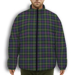 ScotsTee Shop Scottish MacKenzie Morgan Premium Tartan Collar Down Jacket Winter White Duck Down Plaid