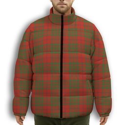 ScotsTee Shop Scottish MacAlister of Glenbarr Ancient Premium Tartan Collar Down Jacket Winter White Duck Down Plaid