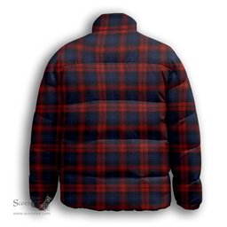 ScotsTee Shop Scottish McLaughlin Premium Tartan Collar Down Jacket Winter White Duck Down Plaid