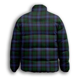 ScotsTee Shop Scottish Russell Premium Tartan Collar Down Jacket Winter White Duck Down Plaid